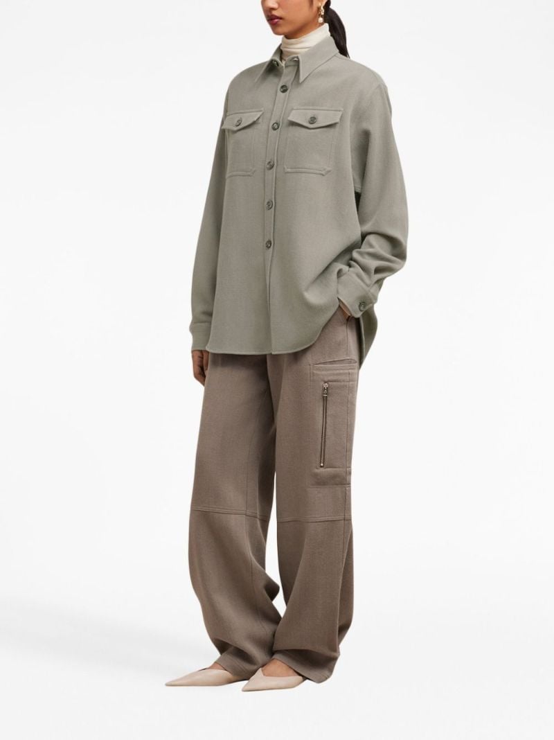 Neutral Virgin-wool Overshirt