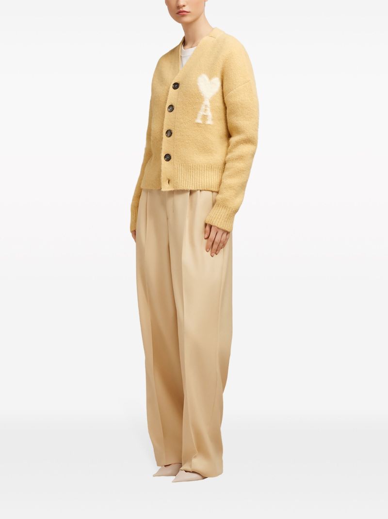 Neutral Ami De Coeur Knitted Cardigan