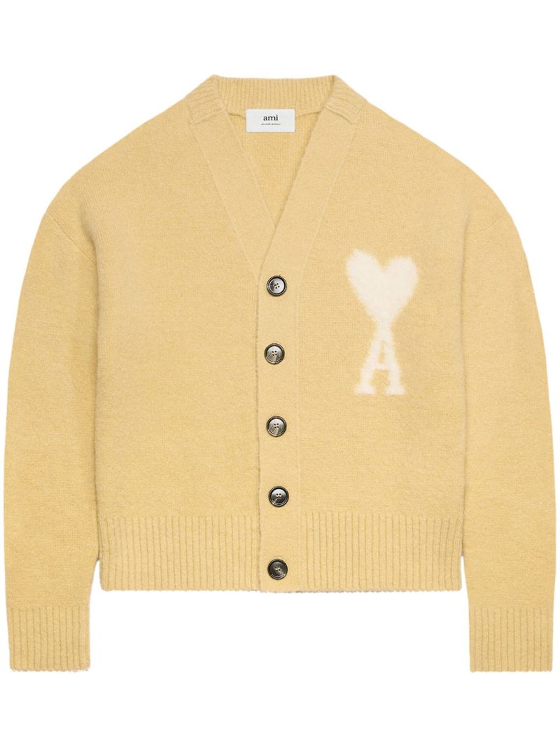 Neutral Ami De Coeur Knitted Cardigan