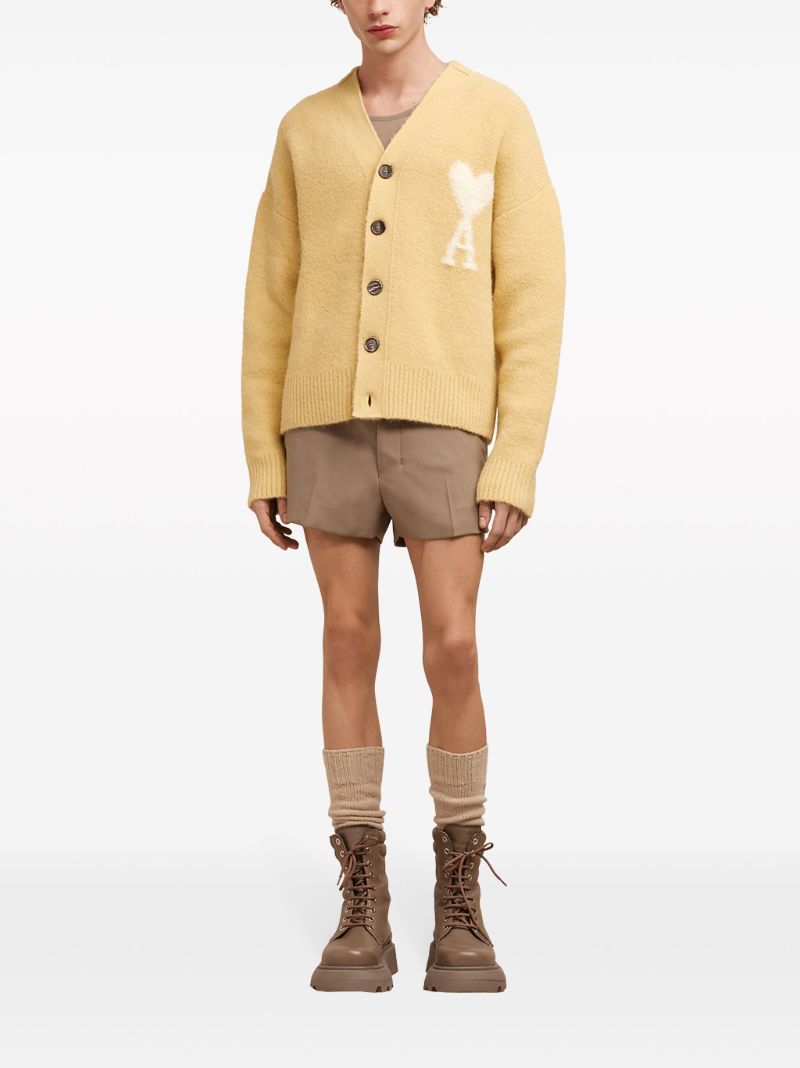 Neutral Ami De Coeur Knitted Cardigan