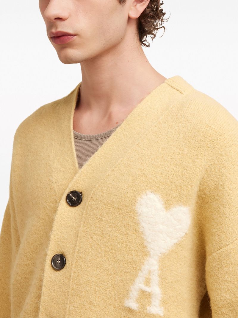 Neutral Ami De Coeur Knitted Cardigan