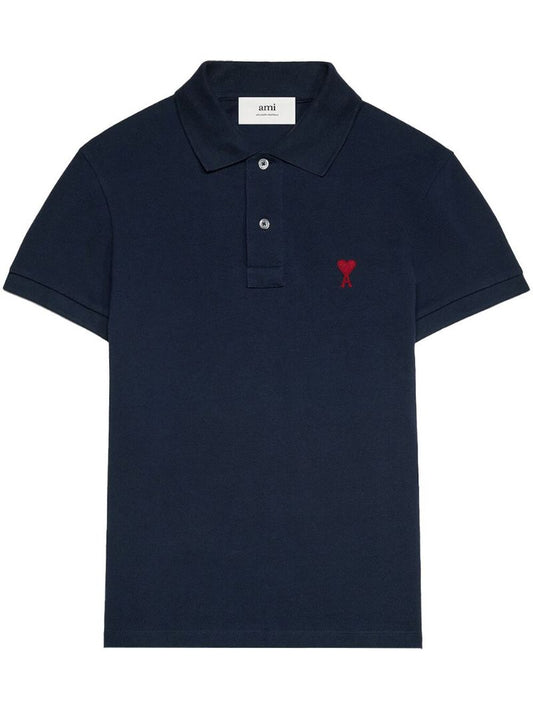 Blue Ami De Coeur Organic-cotton Polo Shirt