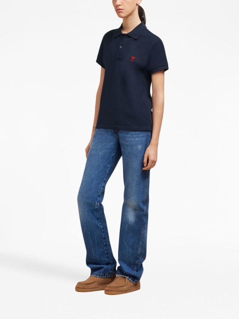 Blue Ami De Coeur Organic-cotton Polo Shirt