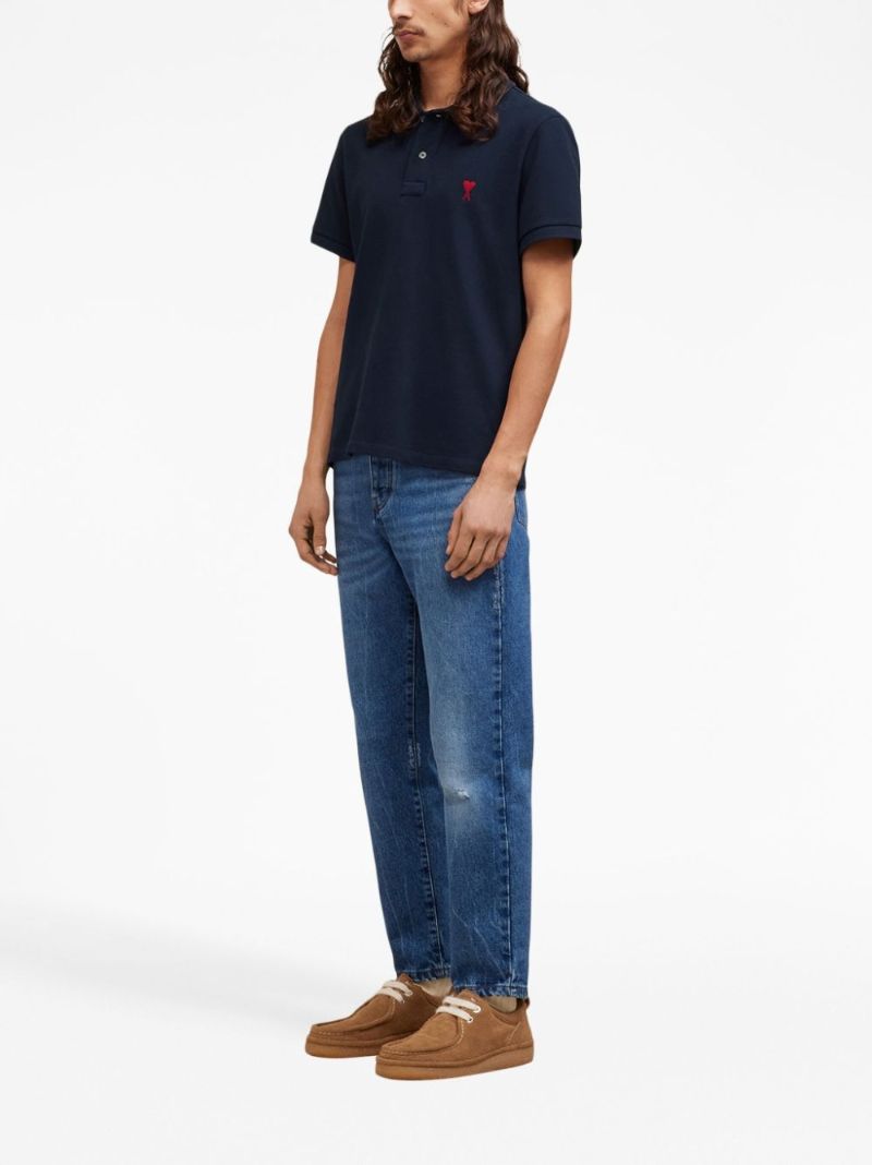 Blue Ami De Coeur Organic-cotton Polo Shirt