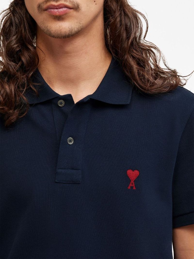 Blue Ami De Coeur Organic-cotton Polo Shirt