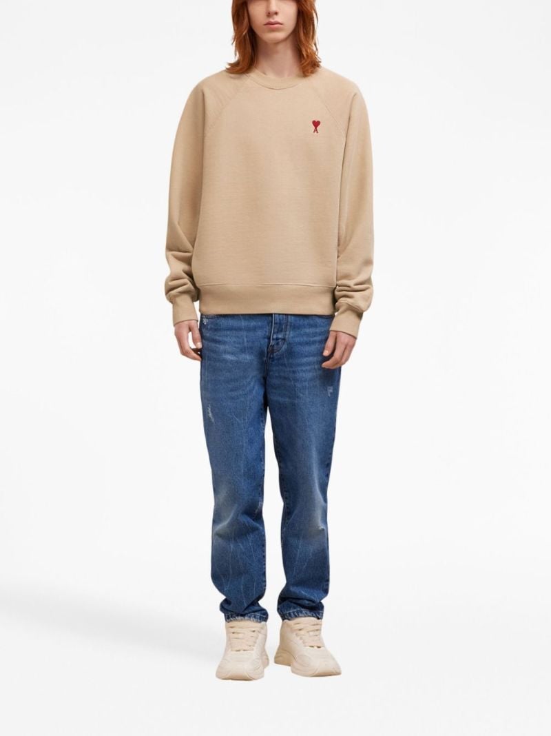 Neutral Ami De Coeur Organic-cotton Sweatshirt