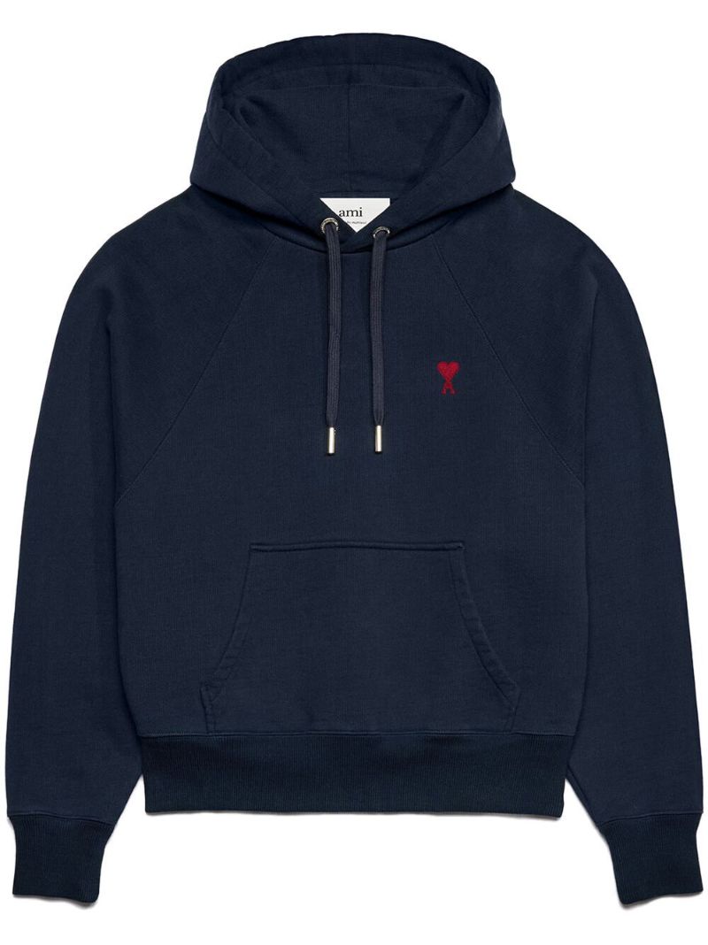 Blue Ami De Coeur Organic-cotton Hoodie