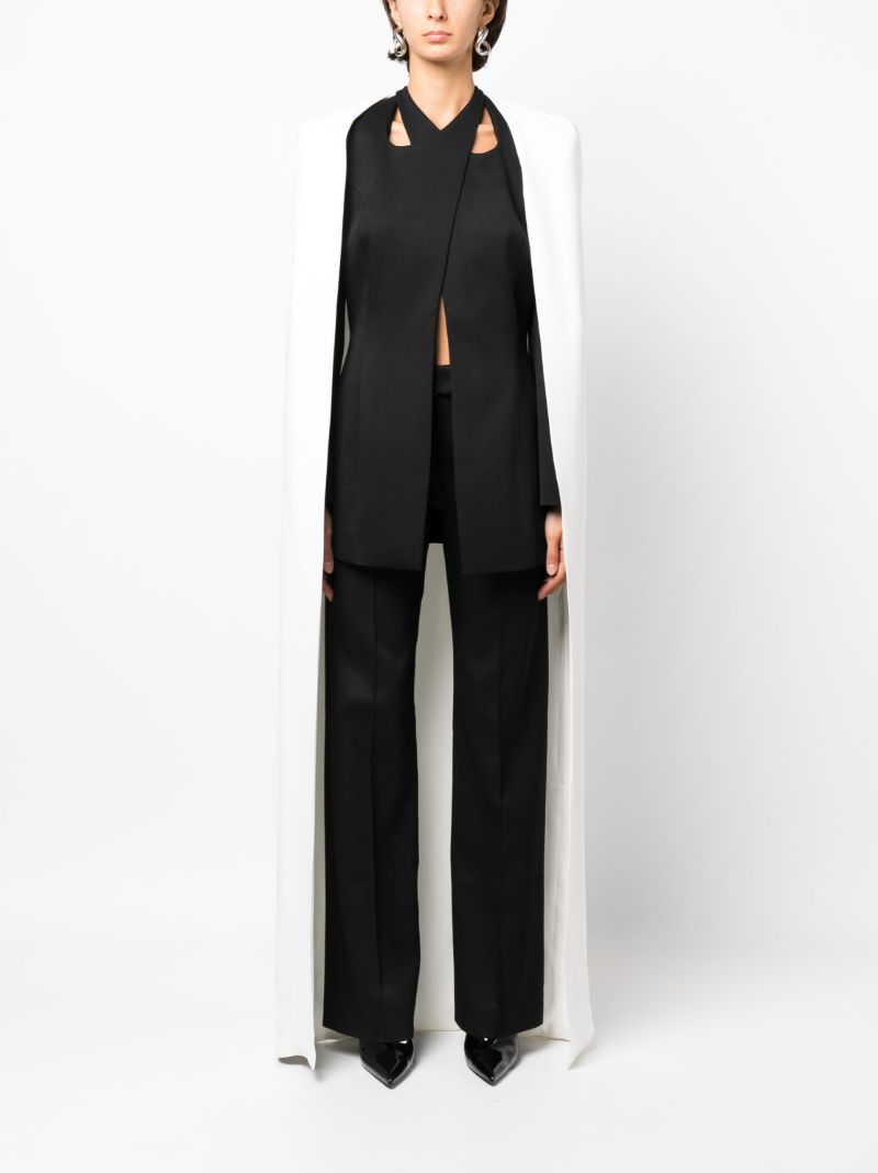Neutral Silk Open Front Cape