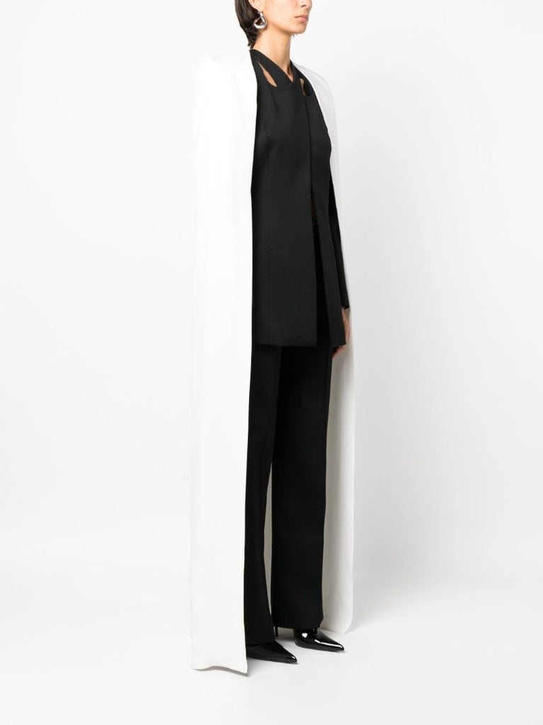 Neutral Silk Open Front Cape
