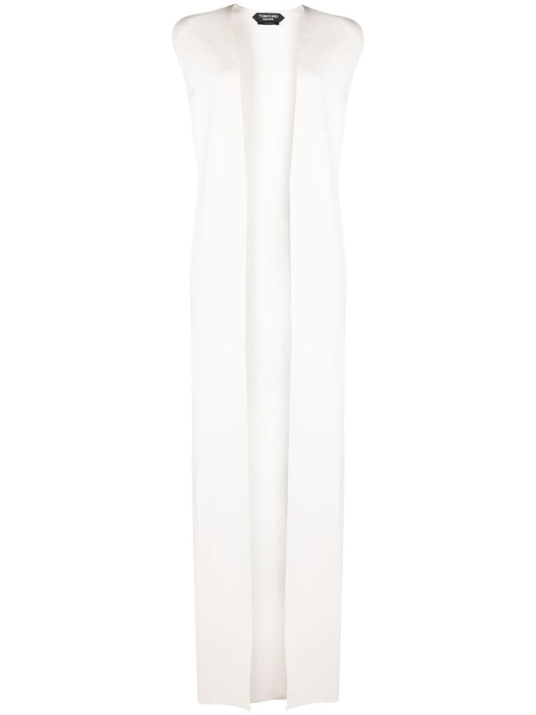 Neutral Silk Open Front Cape
