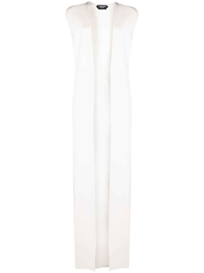Neutral Silk Open Front Cape
