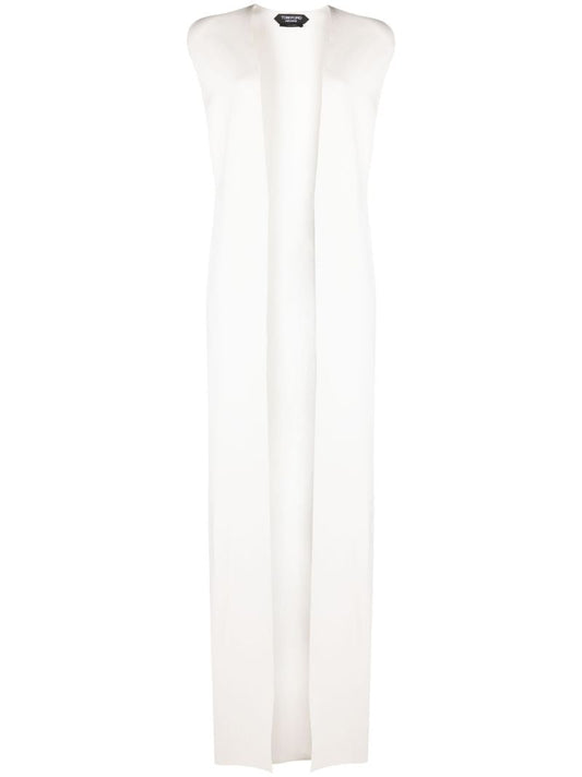 Neutral Silk Open Front Cape