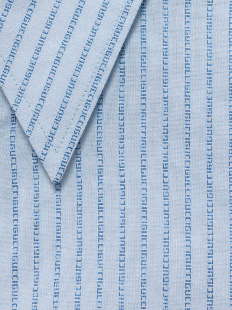 Blue Logo Striped Cotton Shirt