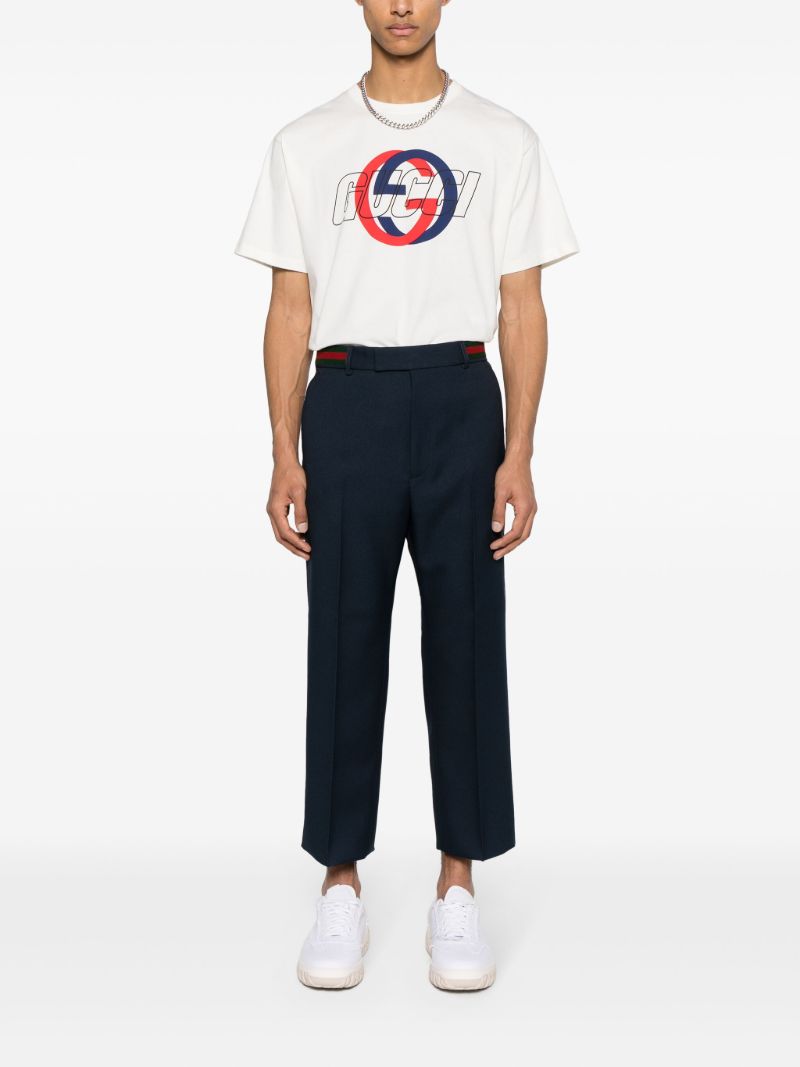 Blue Web Stripe Drill Trousers