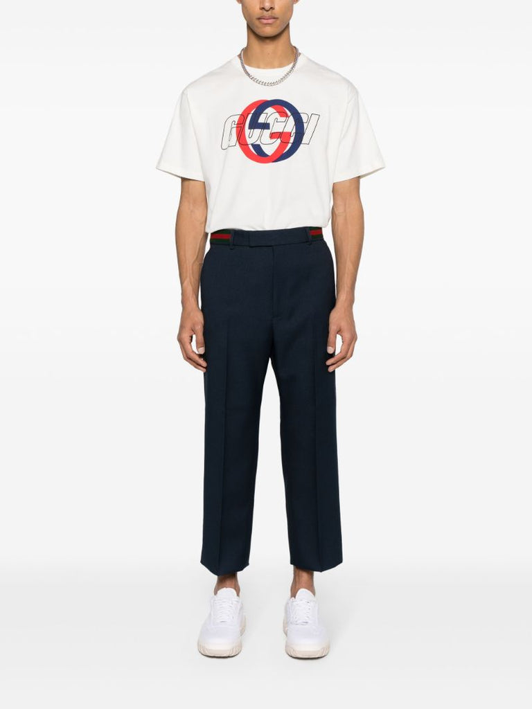 Blue Web Stripe Drill Trousers