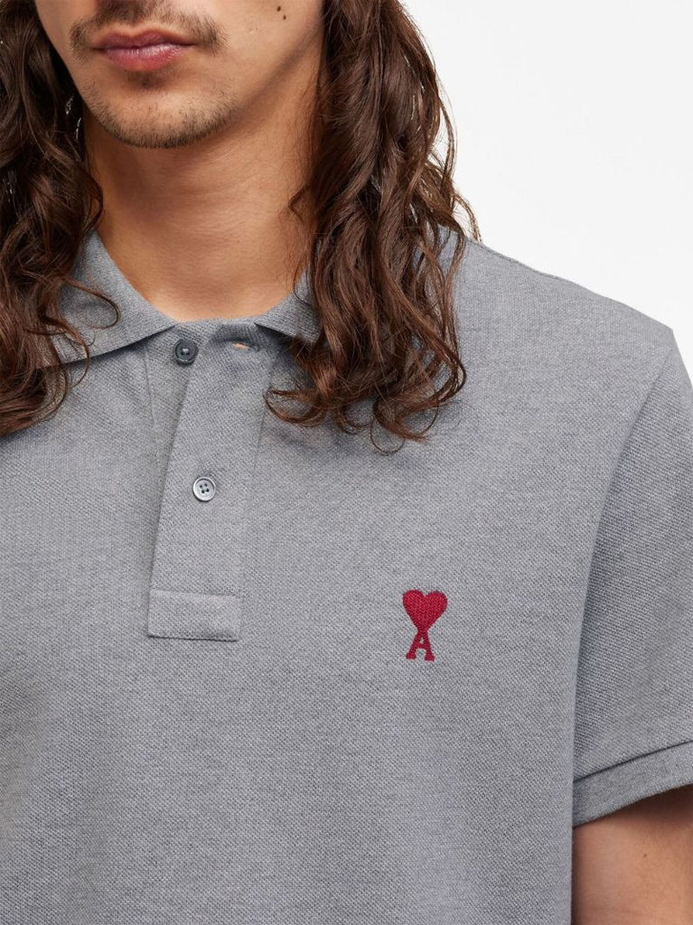 Grey Ami De Coeur Organic-cotton Polo Shirt