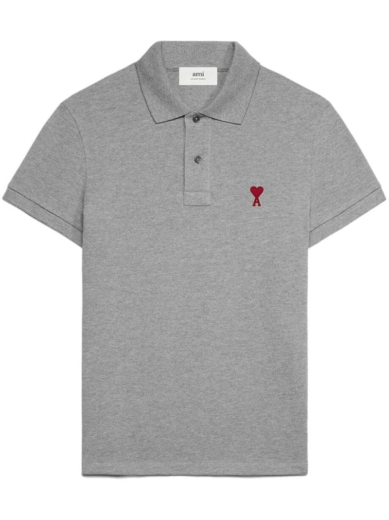 Grey Ami De Coeur Organic-cotton Polo Shirt