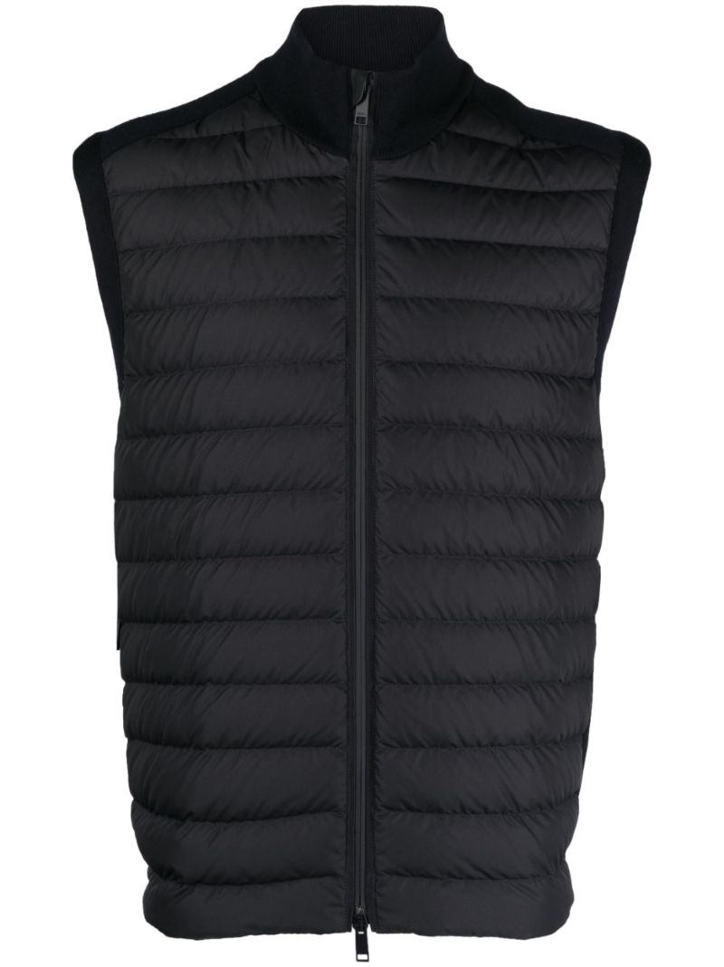 Blue Quilted Wool Vest
