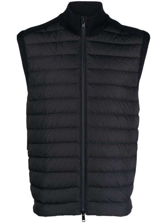Blue Quilted Wool Vest