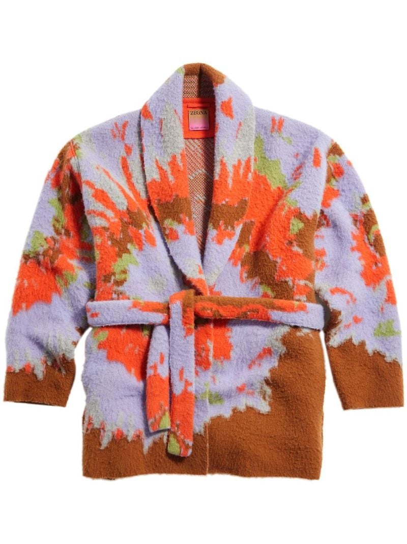 X the Elder Statesman Purple Tie-dye Cardigan