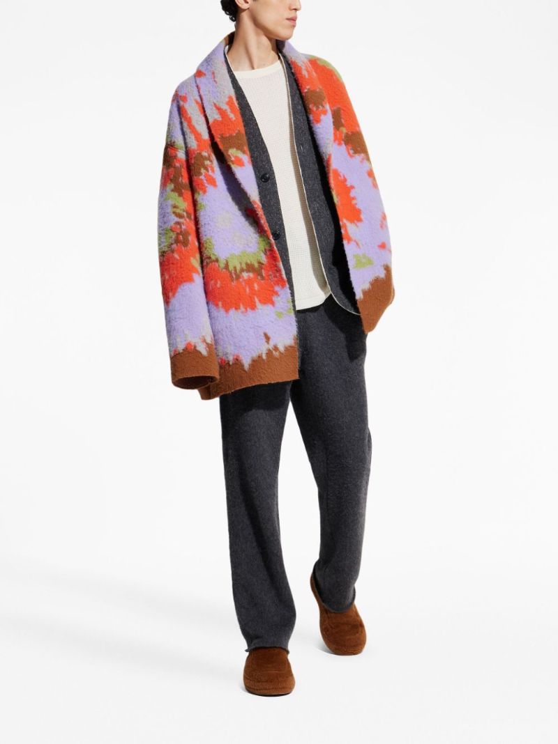 X the Elder Statesman Purple Tie-dye Cardigan