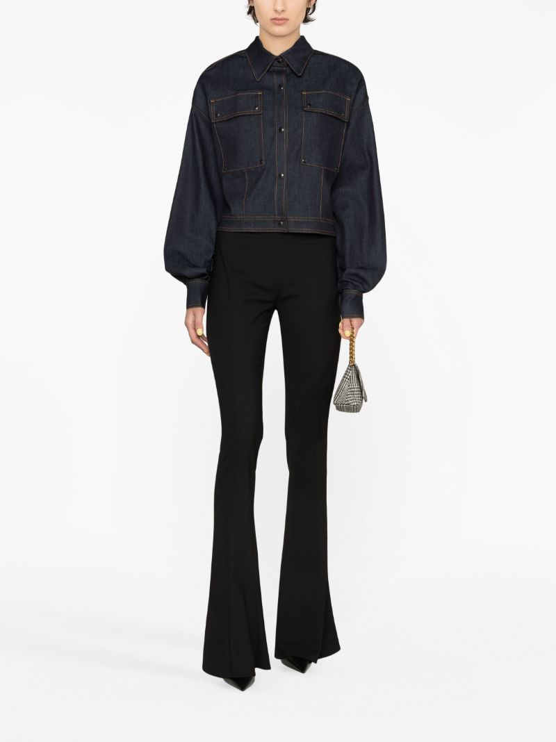 Blue Cropped Denim Jacket