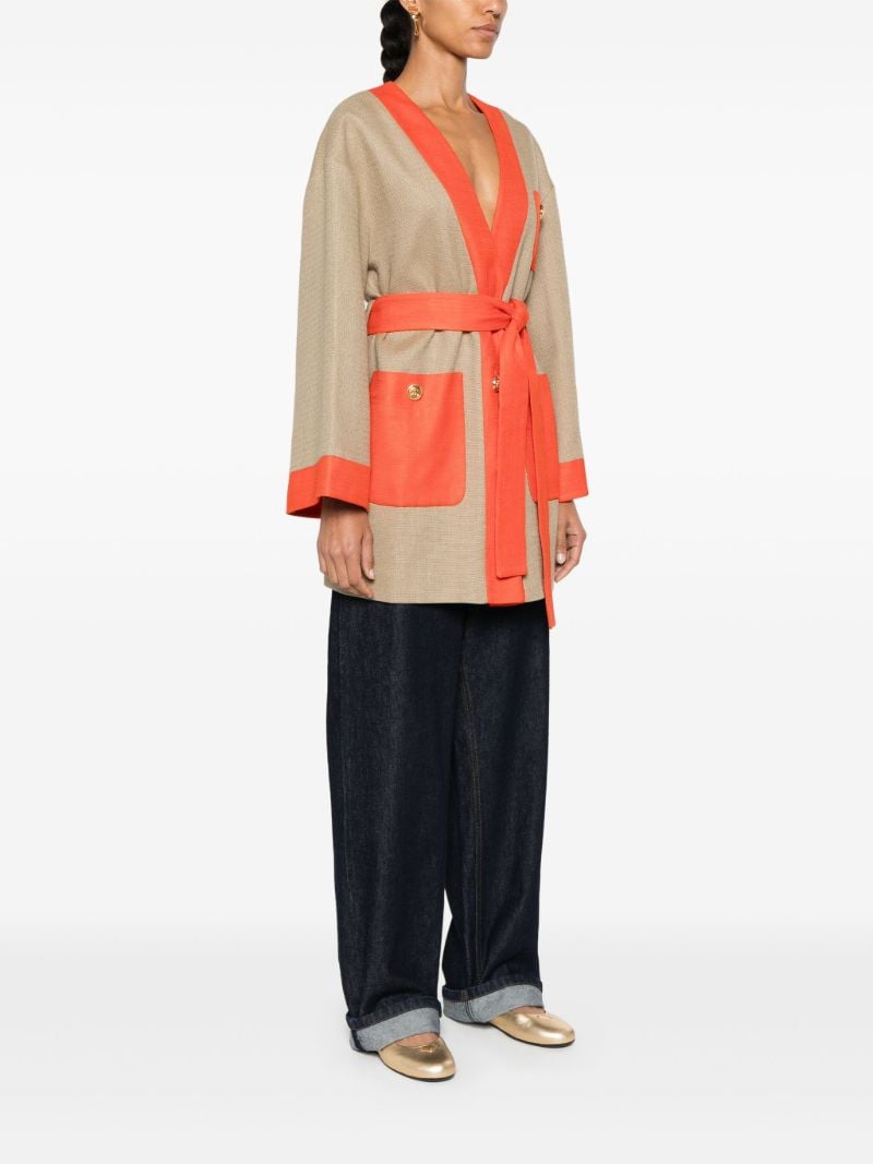 Neutral Mid-length Linen Jacket