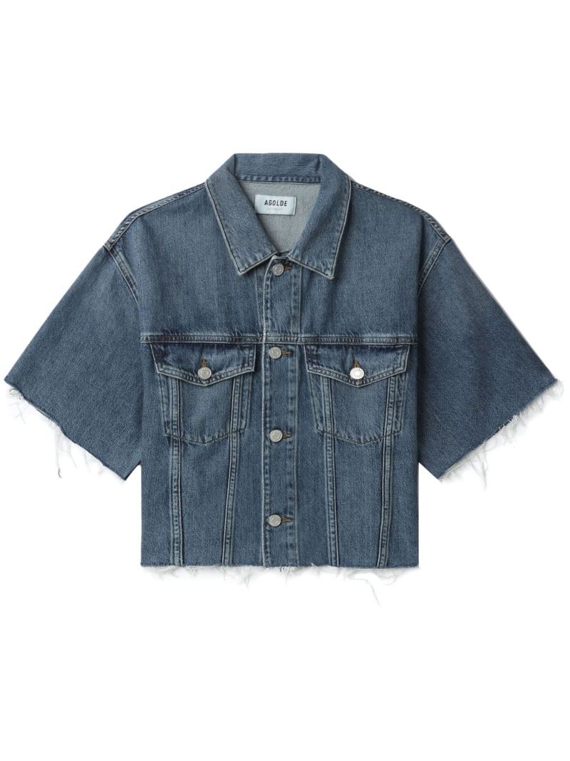 Blue Short-sleeve Denim Jacket