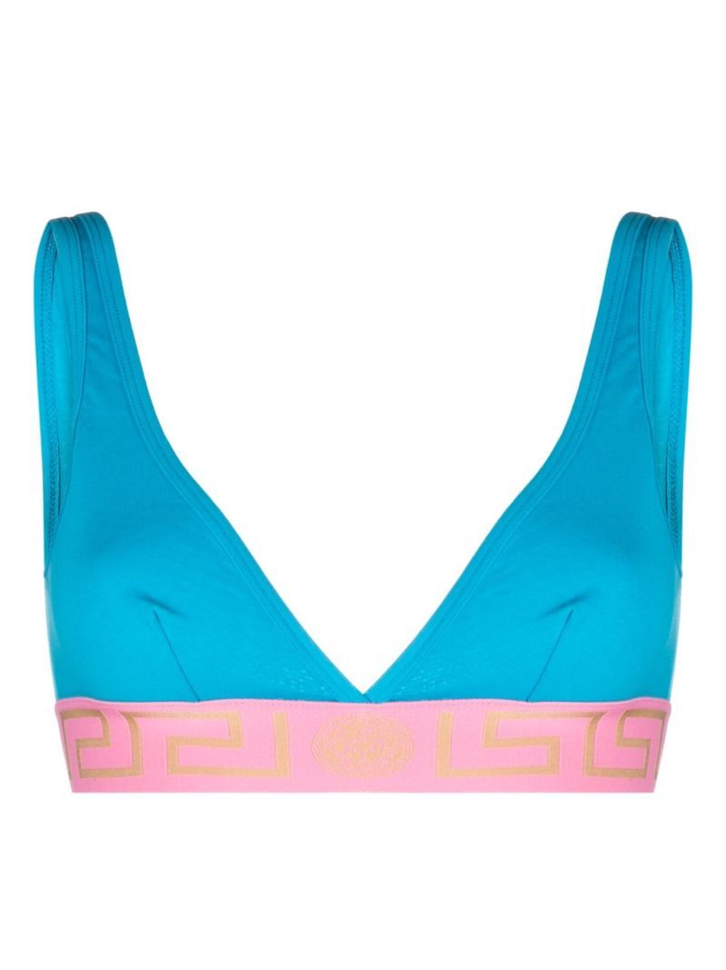 Blue Greca Border Bralette