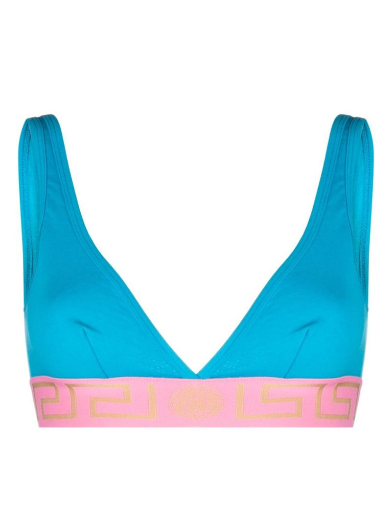 Blue Greca Border Bralette