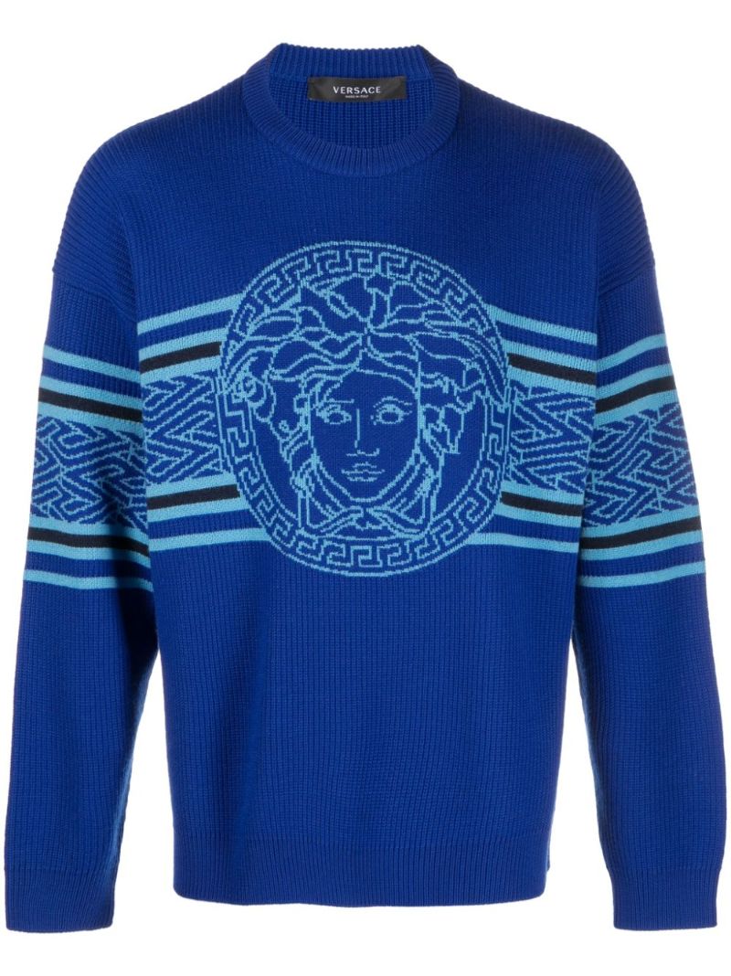 Blue Medusa Virgin Wool Sweater