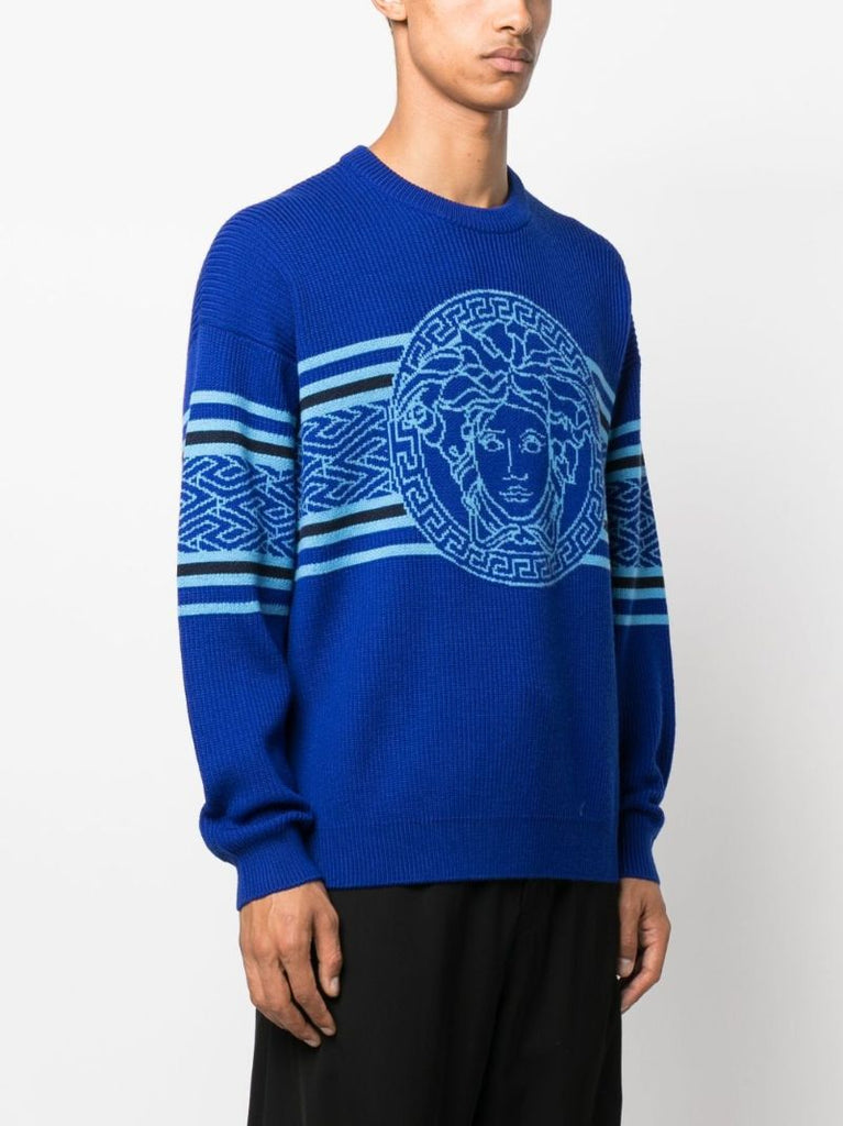 Blue Medusa Virgin Wool Sweater