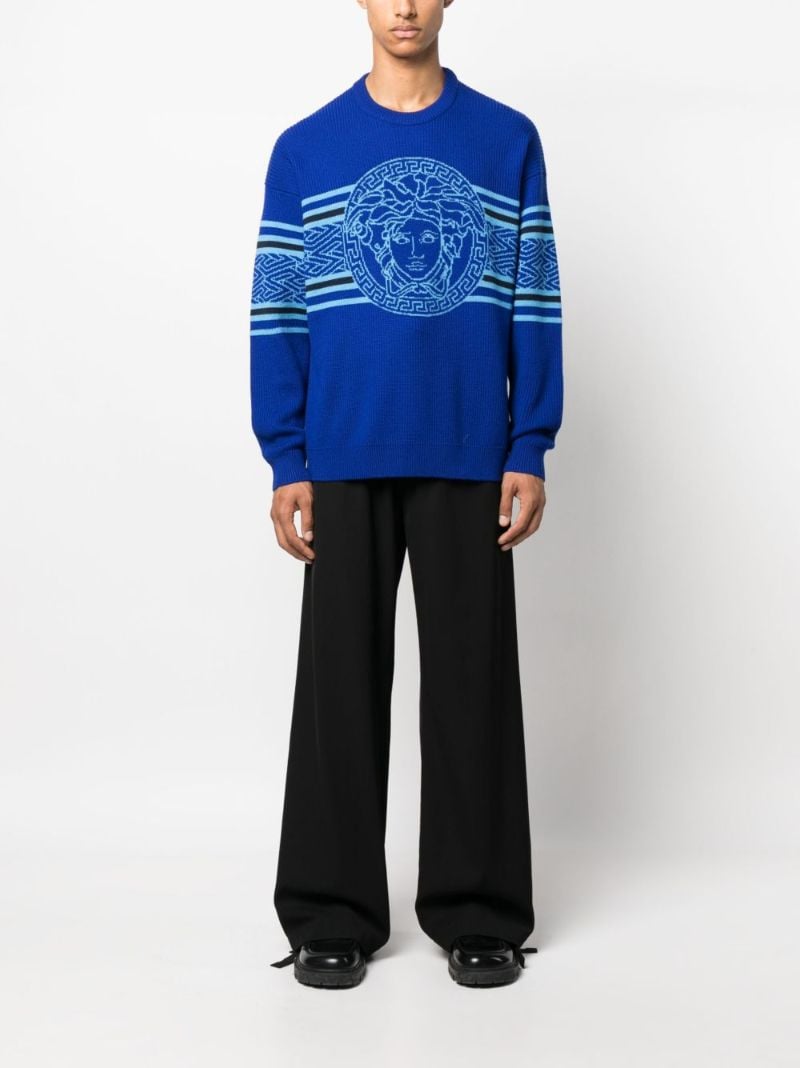 Blue Medusa Virgin Wool Sweater