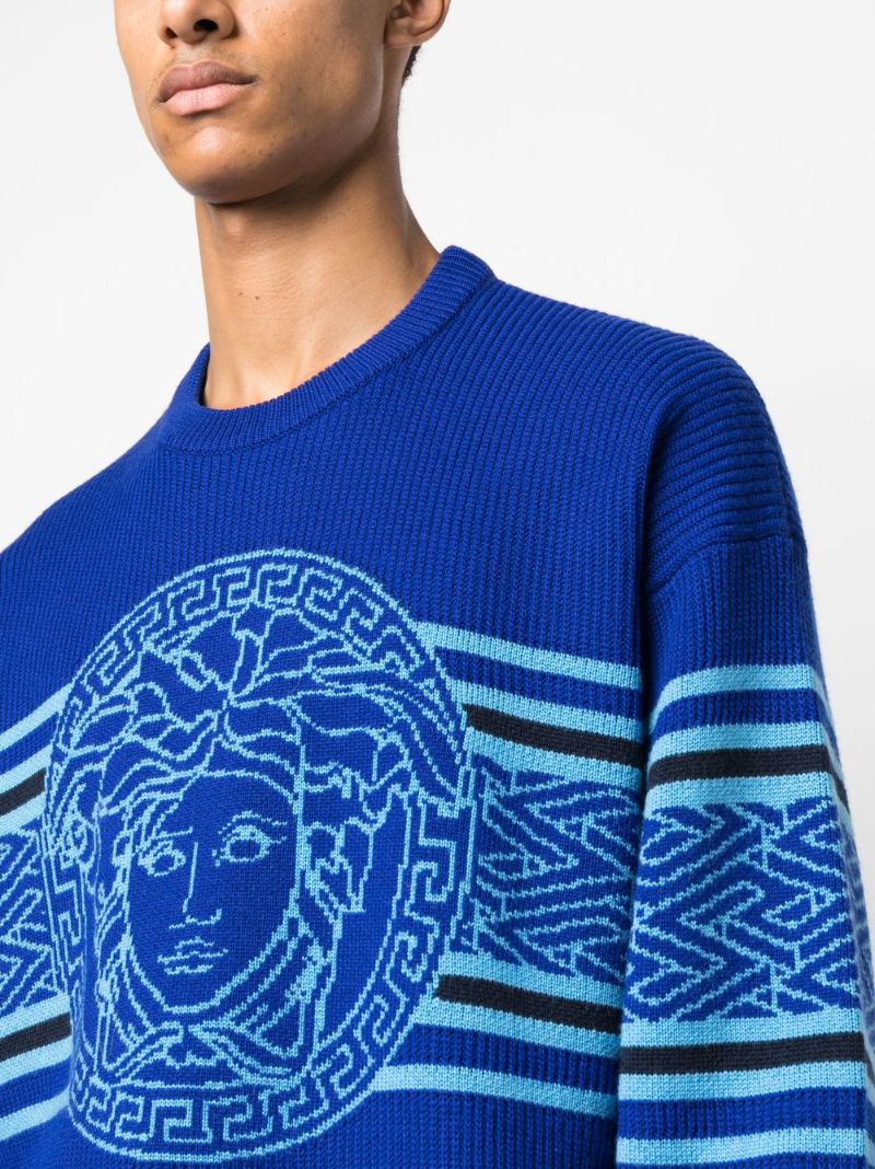 Blue Medusa Virgin Wool Sweater