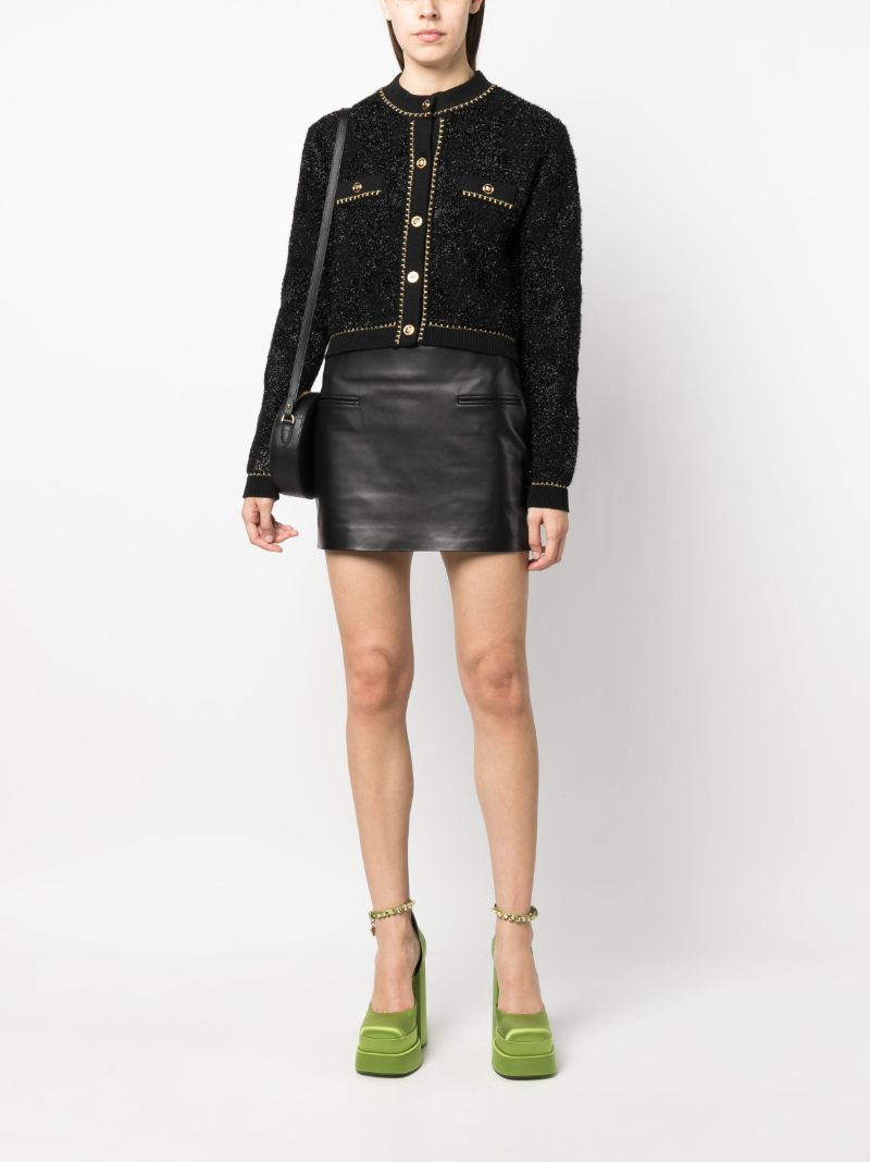 Black Medusa Lurex Tweed Cardigan