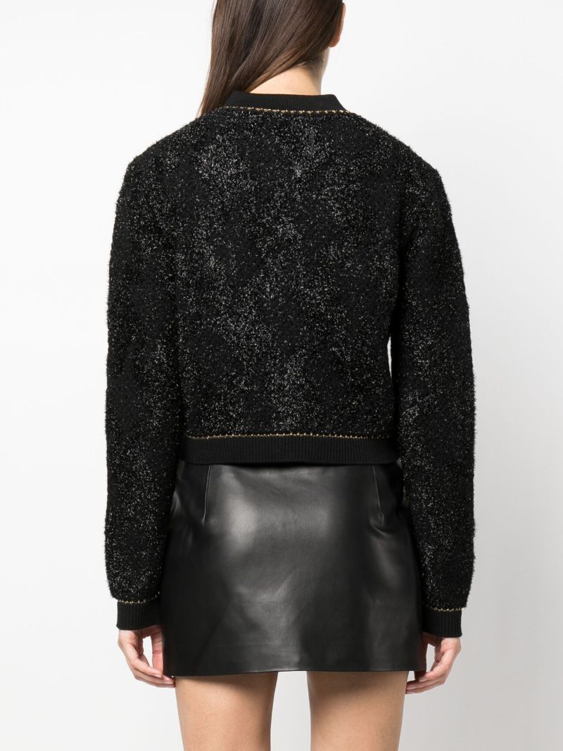 Black Medusa Lurex Tweed Cardigan