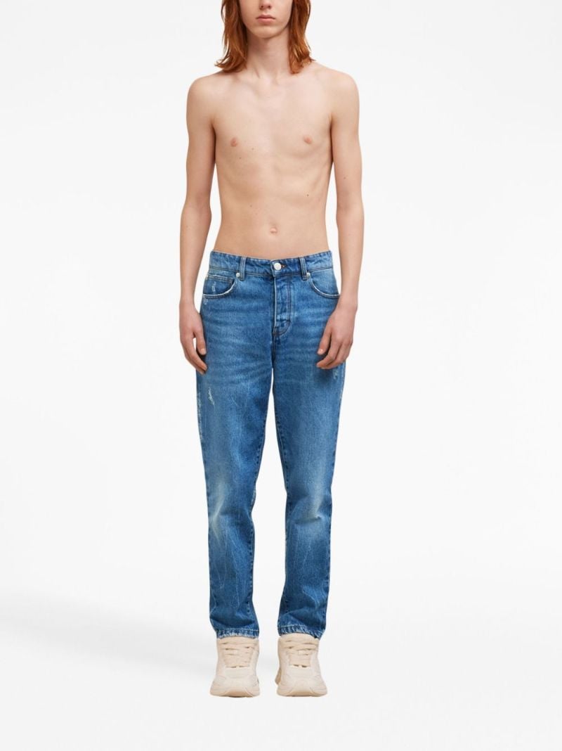 Blue Mid-rise Tapered Jeans