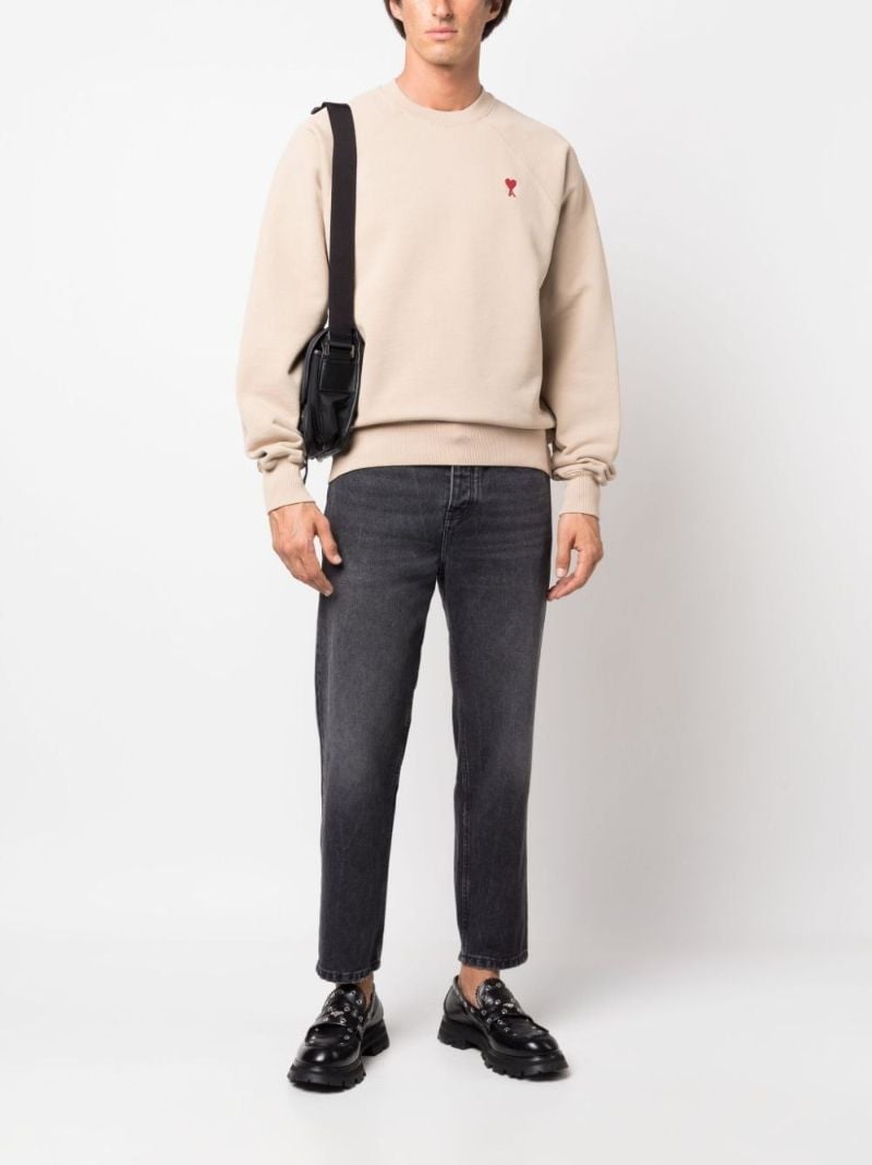 Black Mid-rise Tapered Jeans