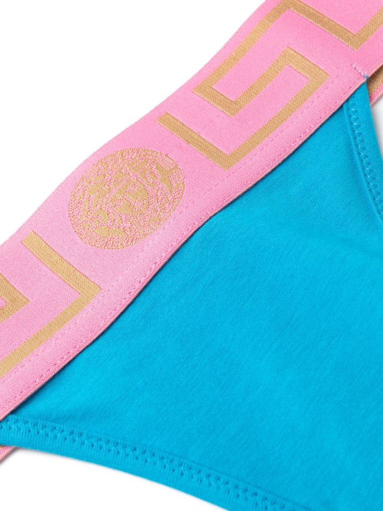 Blue Greca Waistband Bralette