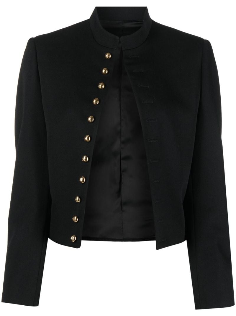 Black Cropped Wool Jacket