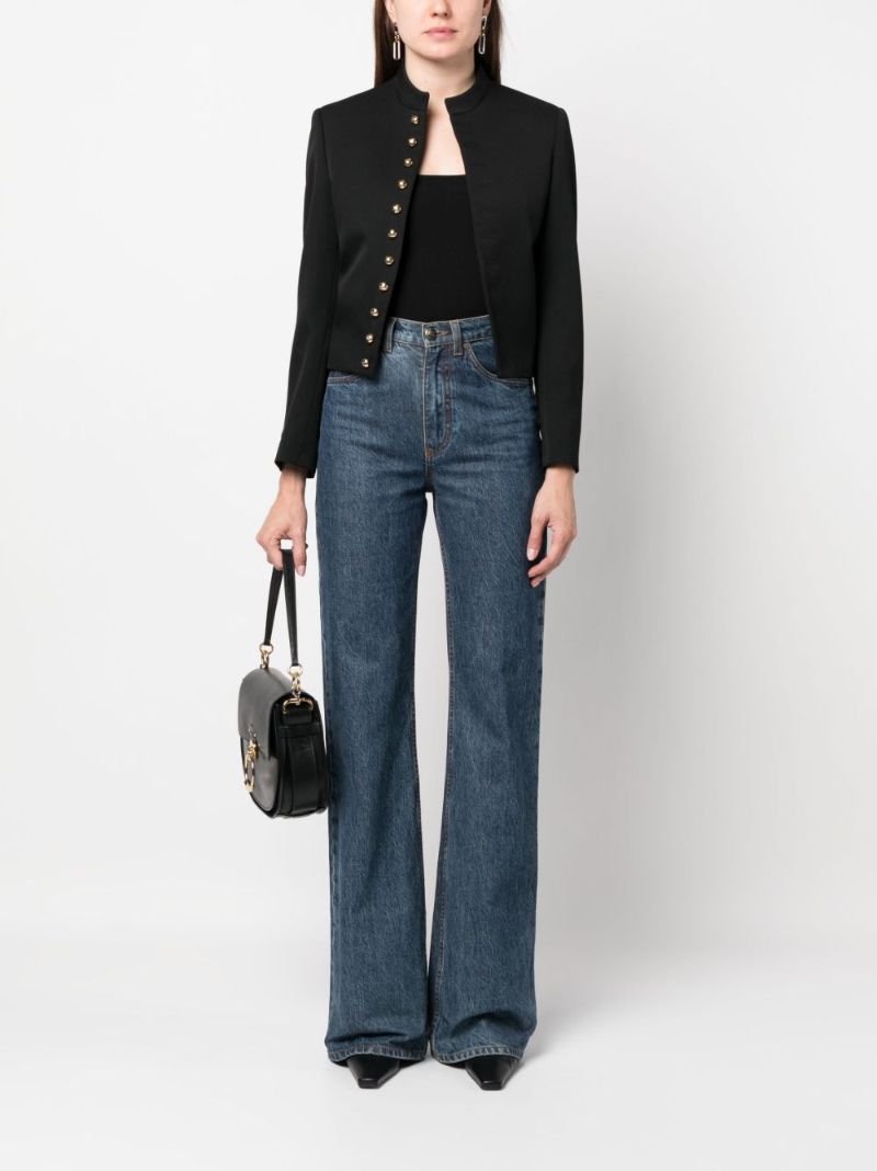 Black Cropped Wool Jacket