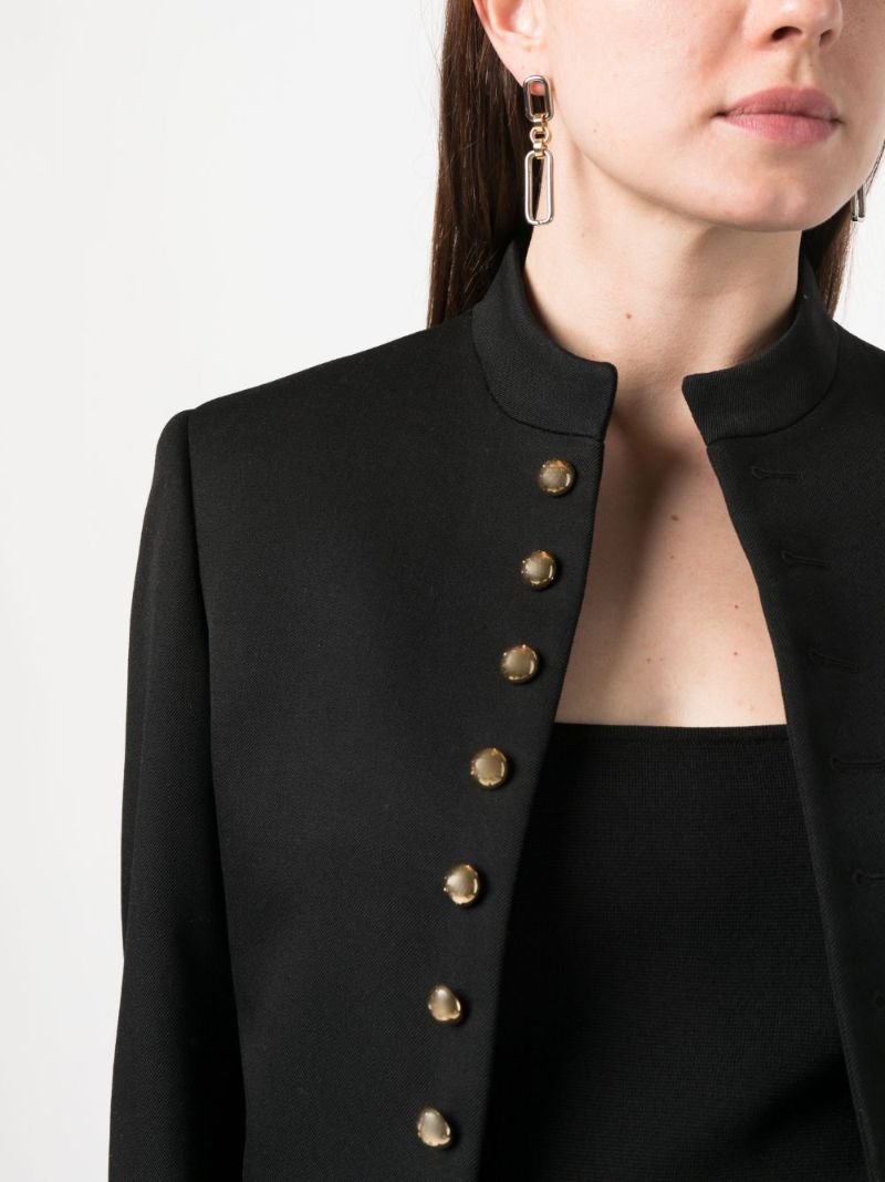 Black Cropped Wool Jacket