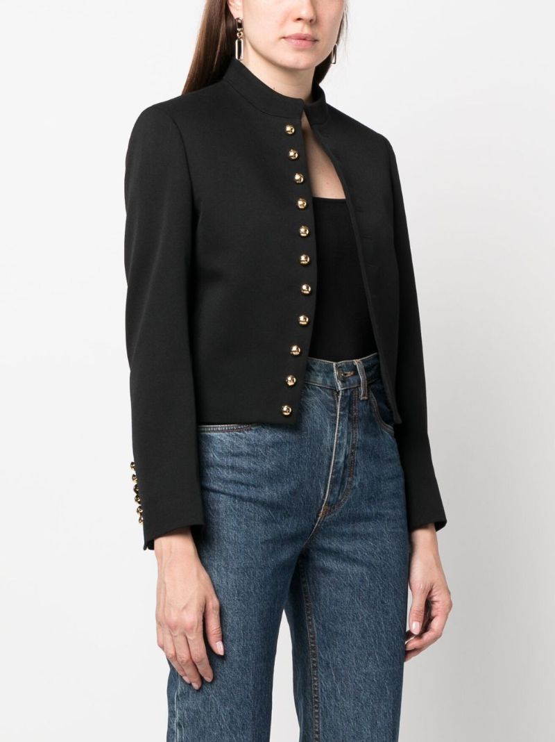 Black Cropped Wool Jacket