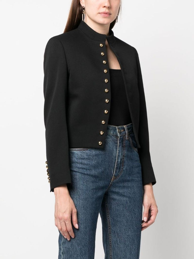 Black Cropped Wool Jacket
