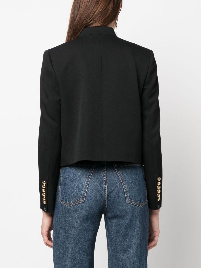 Black Cropped Wool Jacket