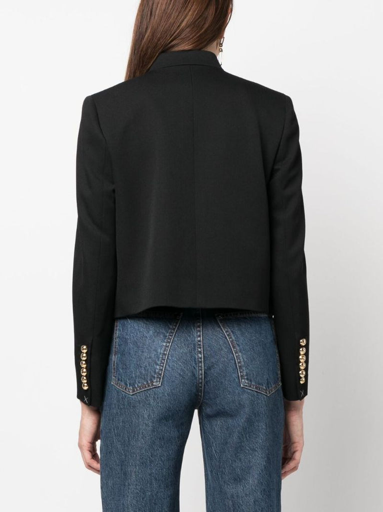 Black Cropped Wool Jacket