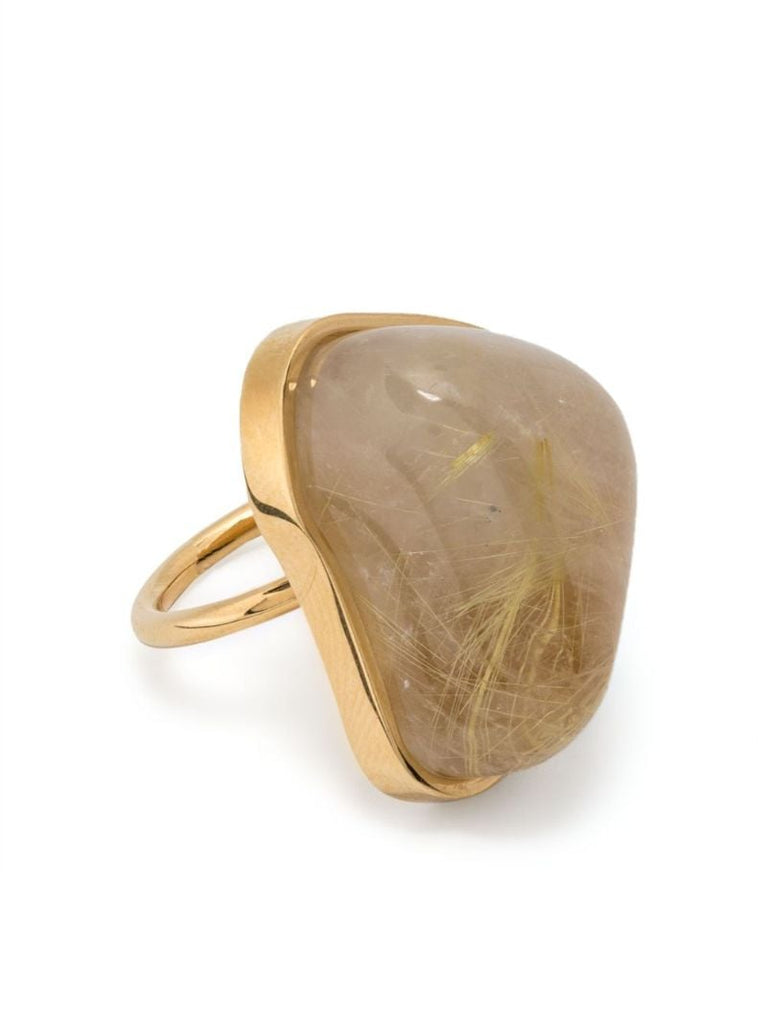 Gold-tone Folk Quartz Ring