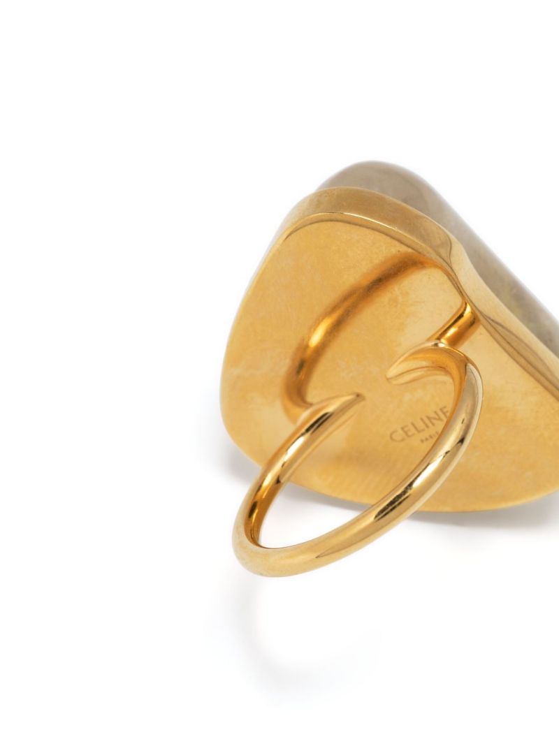 Gold-tone Folk Quartz Ring