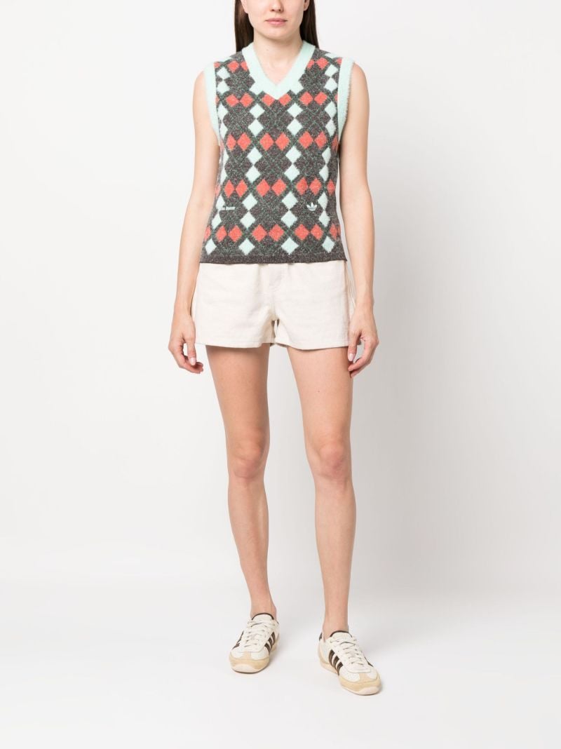 Multicolour Argyle Knit Vest