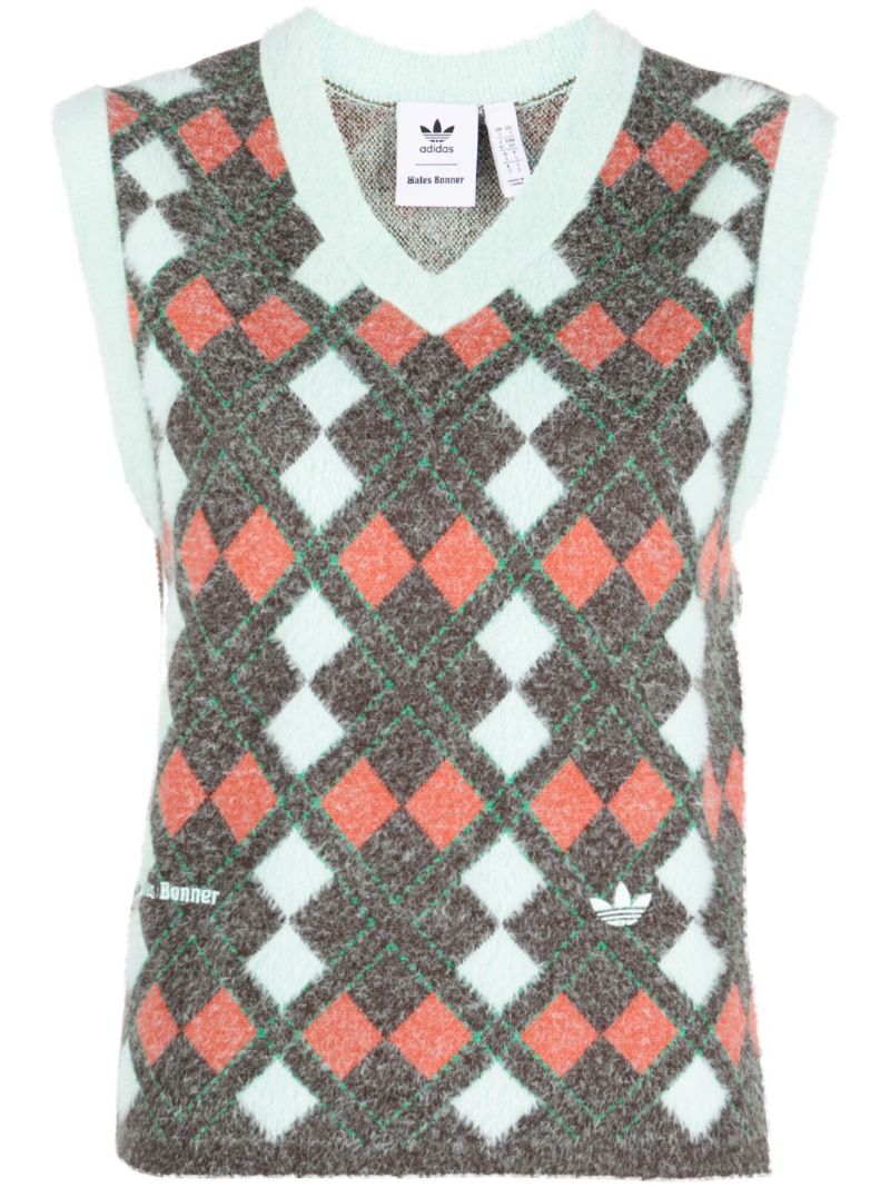 Multicolour Argyle Knit Vest